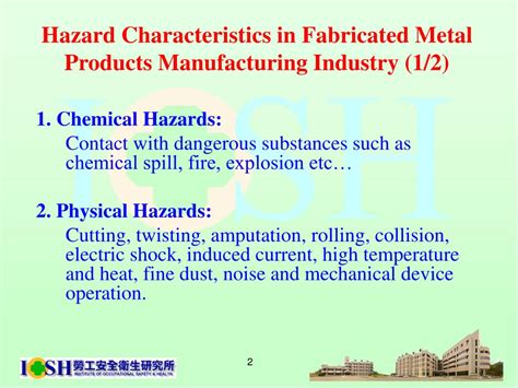 fabricated metal product manufacturing sic|osha manufacturing safety regulations.